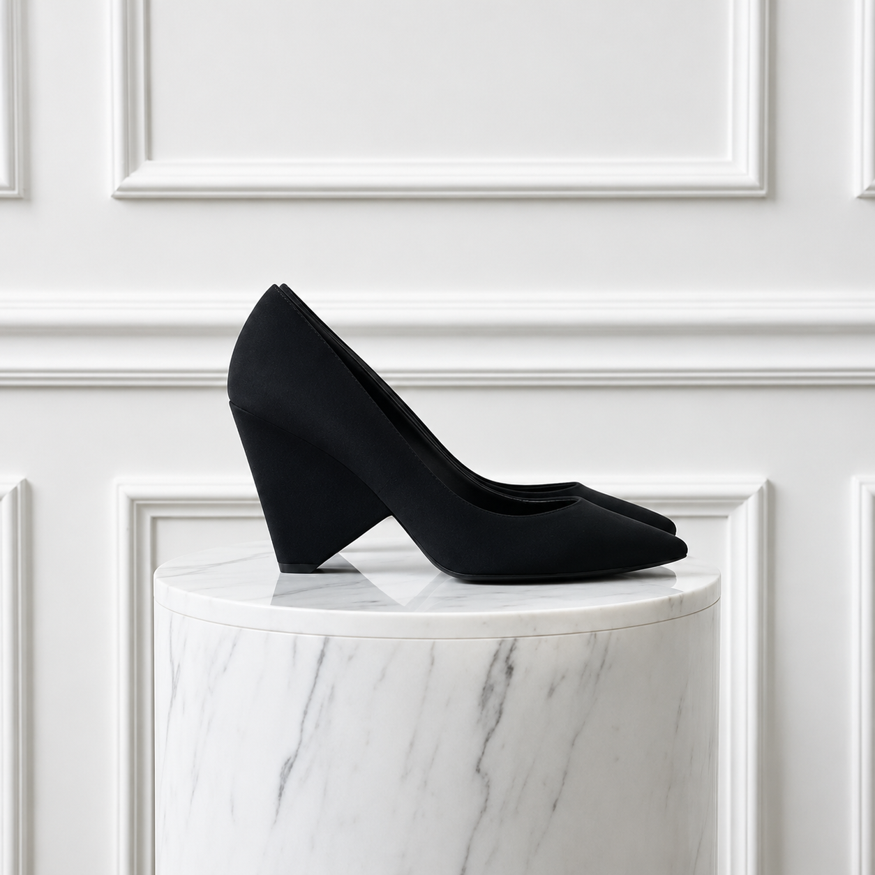 Yves Saint Laurent Black Suede Court Shoes