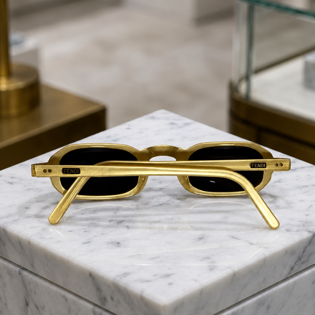 Fendi Rectangular Beige Sunglasses