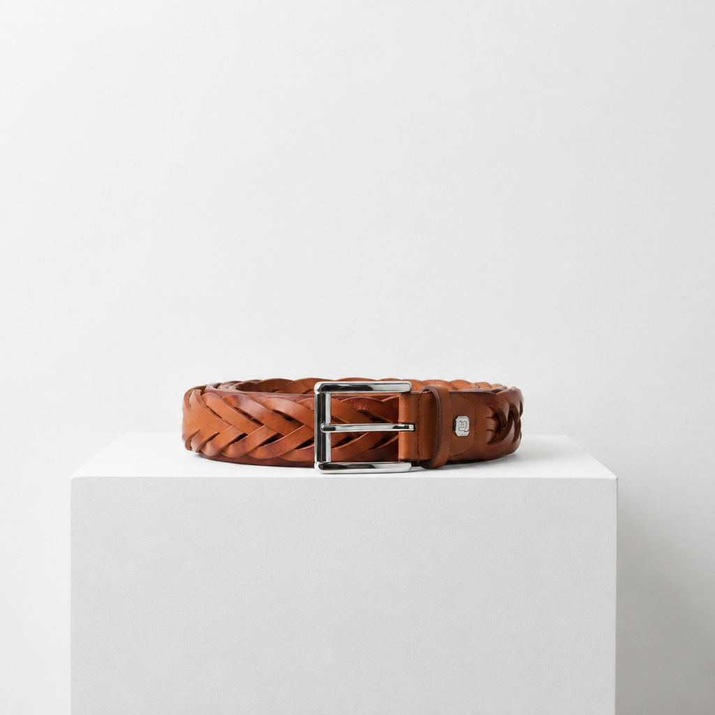 Pierre Cardin Handwoven Leather Belt