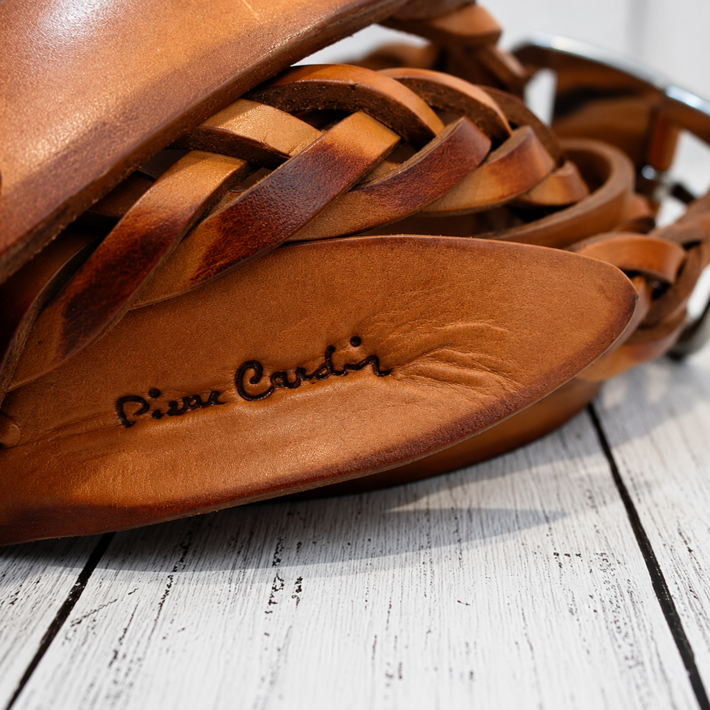 Pierre Cardin Handwoven Leather Belt