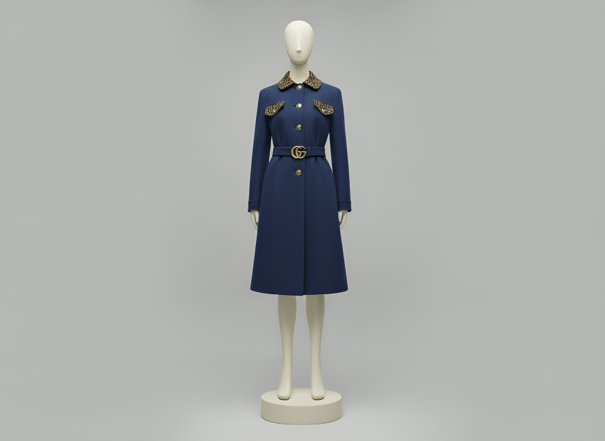 Gucci Tailored Wool Coat - Navy (Archive)