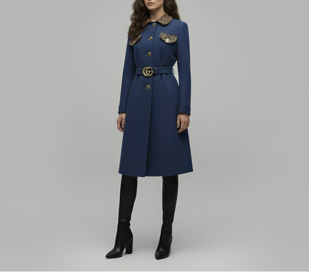 Gucci Tailored Wool Coat - Navy (Archive)