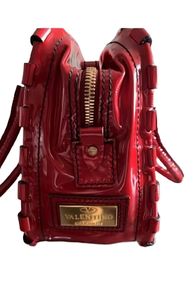 Valentino Patent Leather Bowling Bag - Red (Vintage Archive)