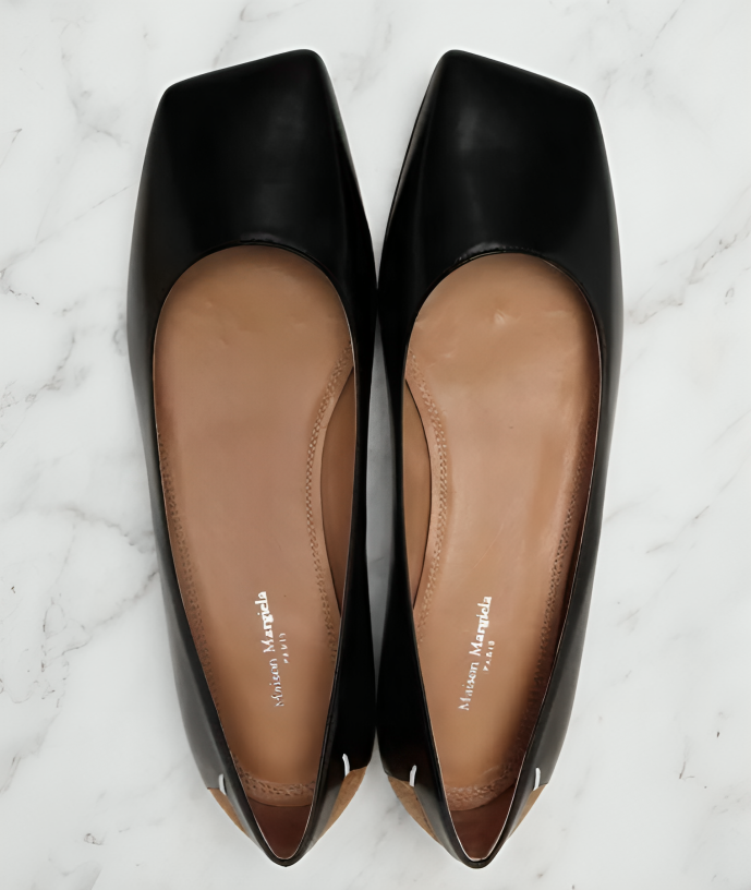 Maison Margiela Leather Ballet Flats - Black